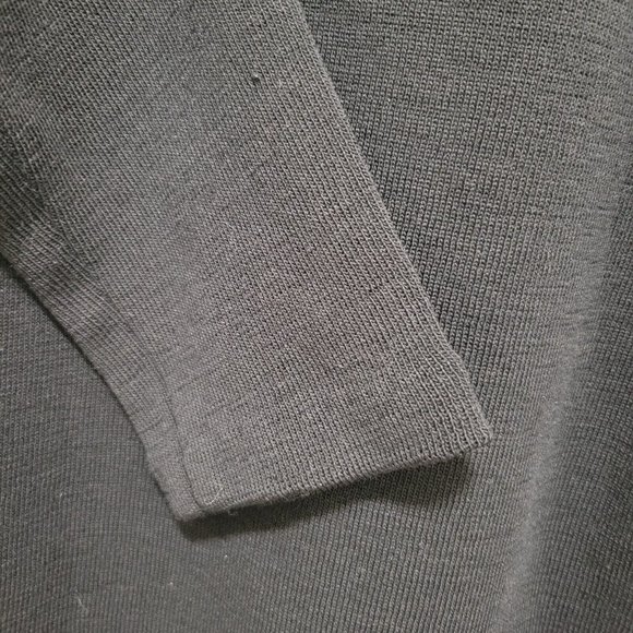 Vtg Neiman Marcus Wool Rib Black Knit Sweater Mock Neck Long Sleeve Medium - Picture 5 of 6